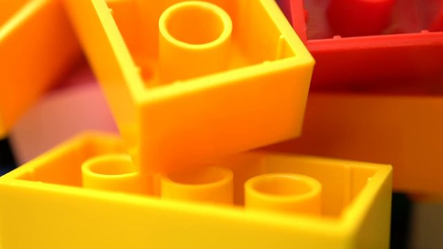 footage motion colorful plastic constructor rotate background texture.