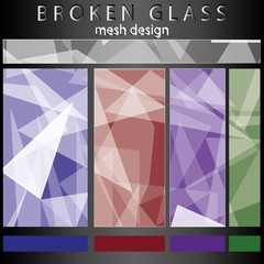 Transparent geometric figure, glass fractal, polygonal background