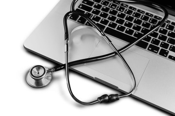 Stethoscope on a Laptop