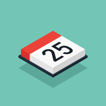 Calendar Icon Isometric Flat Design