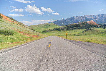 two lane highway  through mountains