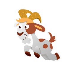 Funny goat jumping cartoon