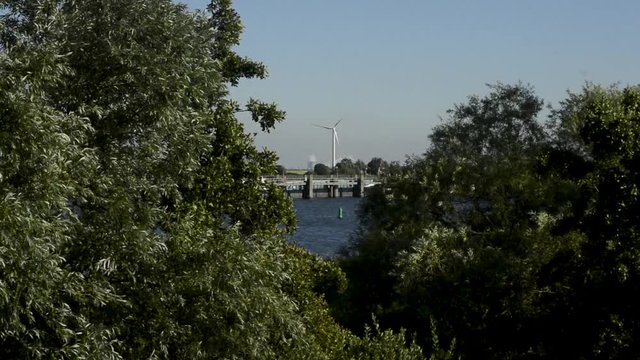 Wind turbines and a Power Station producing renewable energy