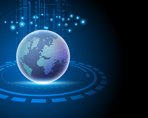 3d World global internet network connection big data information technology connecting business model concepts. Vector illustration eps10
