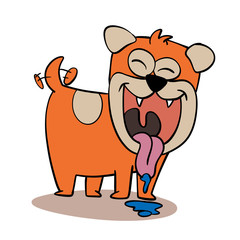 Happy dog cartoon illustration