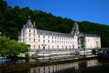 Fototapeta na wymiar The Benedictine Abbey of Brantome on the Dronne River in Nouvelle Aquitaine, France