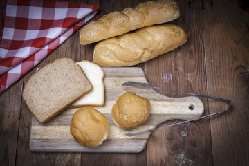 Overview of assorted breads.