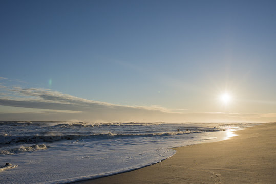 Amagansett Hamptons, ny summer beach at the end of a day