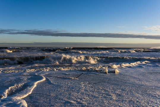 Amagansett Hamptons, Ny Summer Beach At The End Of A Day