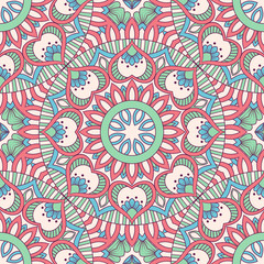 Hand drawn ornamental seamless pattern. Vector Illustration