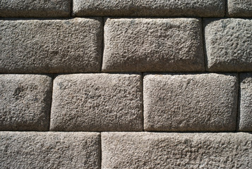 Detail of Inca Stone Wall with Perfect Gaps in Machu Picchu, Peru