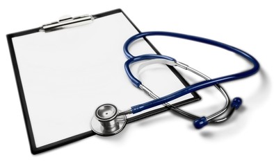 Blank Clipboard with Stethoscope