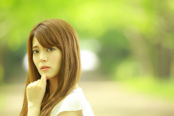 Naklejka premium 女性ポートレート