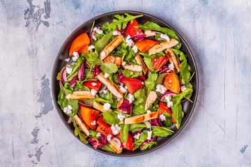 Fresh salad with chicken breast.