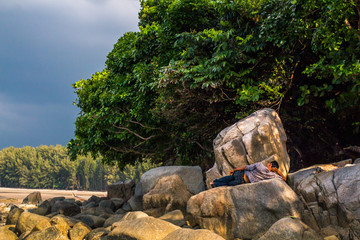 Naklejka premium Travel sea Nai Yang Beach phuket Thailand