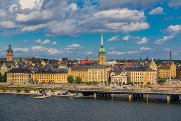 Fototapeta na wymiar View onto Stockholm old town Gamla Stan in Sweden
