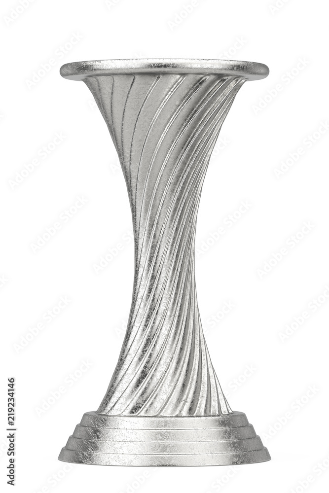 Poster Silver Award Trophy Pedestal with Empty Space for Your Object. 3d Rendering