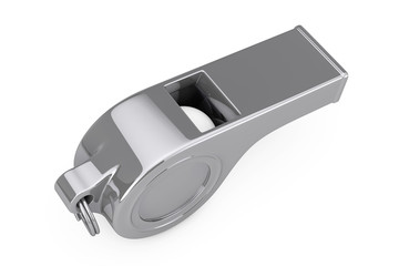 Classic Metal Coaches Whistle. 3d Rendering