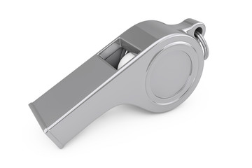 Classic Metal Coaches Whistle. 3d Rendering
