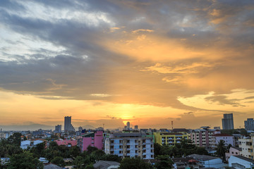 Fototapeta na wymiar Landscape picture of Hatyai city Songkhla Thailand.