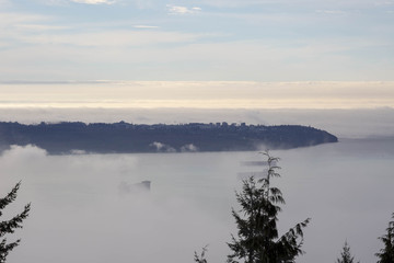 Obraz na płótnie Canvas Vancouver West (UBC) in the Fog