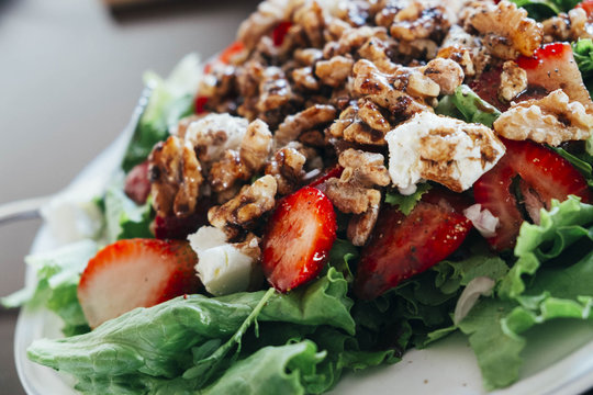 Strawberry, Walnut, Feta Salad