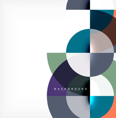Fototapeta premium Minimal circle abstract background design, multicolored template for business or technology presentation or web brochure cover layout, wallpaper