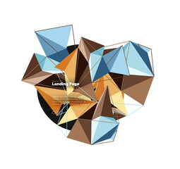 Vector 3d triangle abstract background, polygonal geometric design