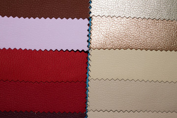 set of leather samples texture