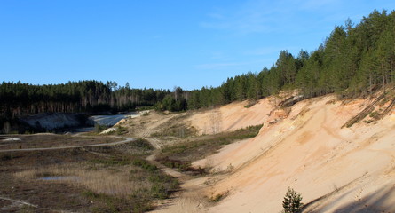 Fototapeta na wymiar piusa sand caves and dunes in estonia