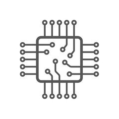 Microchip icon. CPU and GPU icon. Processor icon