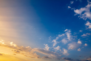 Clouds in the sky at sunset as background