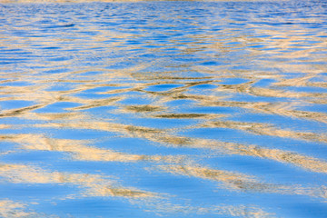 Reflection of a building on the surface of water