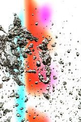 Water splashing in inversion as an abstract background