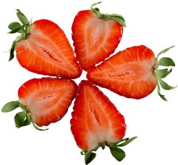 Flower Made of Strawberry Halves - Isolated
