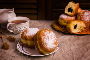 Traditional round donuts