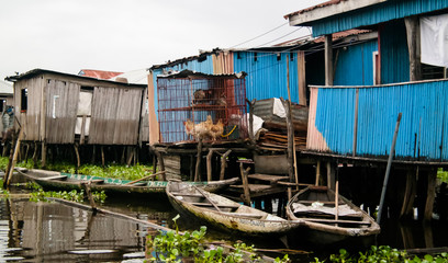 Fototapeta na wymiar Stilt houses in the village of Ganvie on the Nokoue lake, Benin