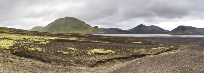 Beautiful volcanic lake in Iceland