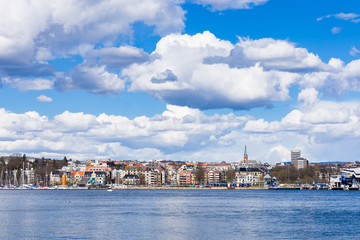Fototapeta premium Panoramic view of Oslo from the Bygdoy peninsula.