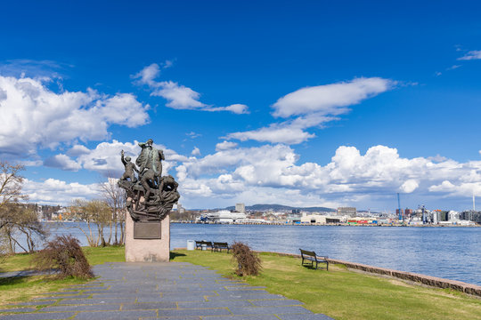 Bygdoy. Monument To The Sailors. This Monument Is Located Near The Fram Museum And The Norwegian Maritime Museum