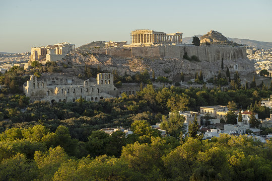 Akropolis von Athen in der Abendd&auml;mmerung, Griechenland