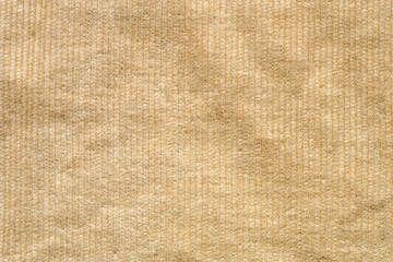 Texture of Beige Velvet Clothes. Textile Fabric of Corduroy as Background