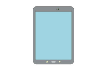 Tablet de color gris y con pantalla vacía.