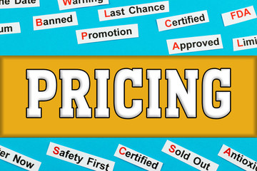 Pricing Tags Word cloud Logo banner