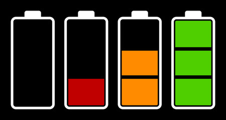 Set of battery charge level indicator