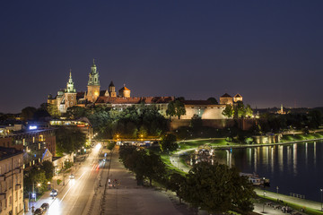 Royal Wawel Castle by night-Cracow