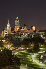 Fototapeta na wymiar Royal Wawel Castle by night-Cracow