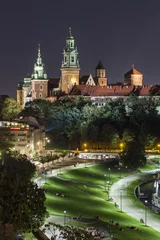 Fotobehang Royal Wawel Castle by night-Cracow © anix