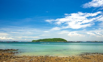 Wave & Sand beach background , holiday or relax in summer concept.