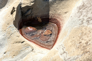 waterhole in the shape of a heart